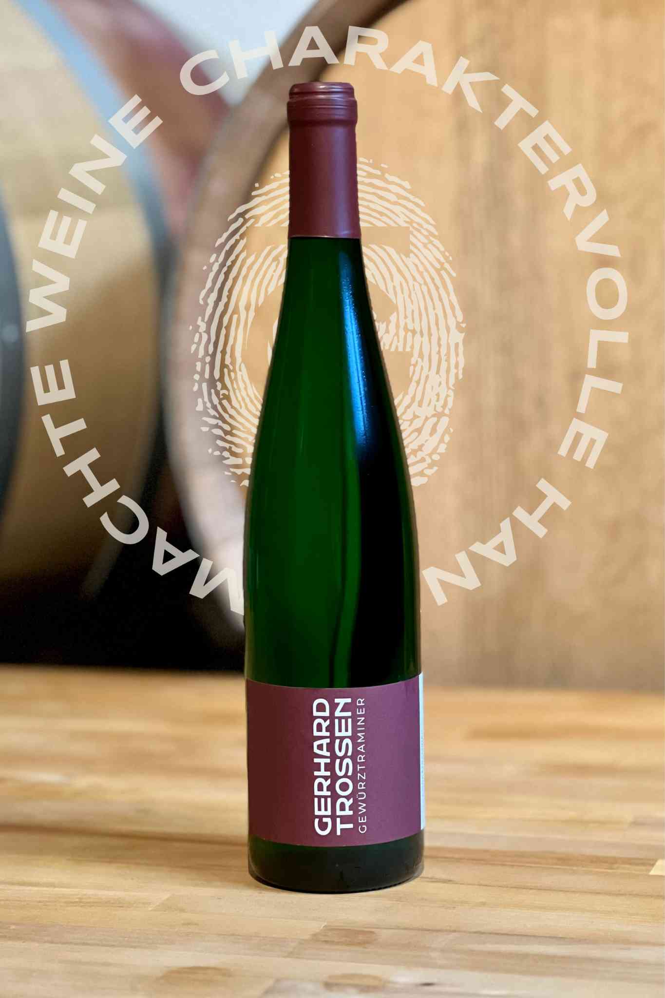 Bild einer Flasche Gewürztraminer mit Siegel